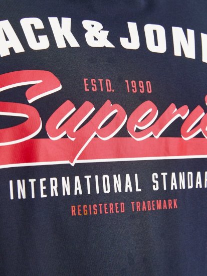 Jack & Jones LOGO O-Neck T-Shirt Dark Blue - T-shirts - Stora T-shirts - 2XL-14XL