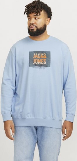 Jack & Jones HUDSON Sweatshirt Chambray Blue - Tröjor & hoodies - Stora hoodies & tröjor - 2XL-14XL