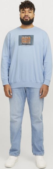 Jack & Jones HUDSON Sweatshirt Chambray Blue - Tröjor & hoodies - Stora hoodies & tröjor - 2XL-14XL