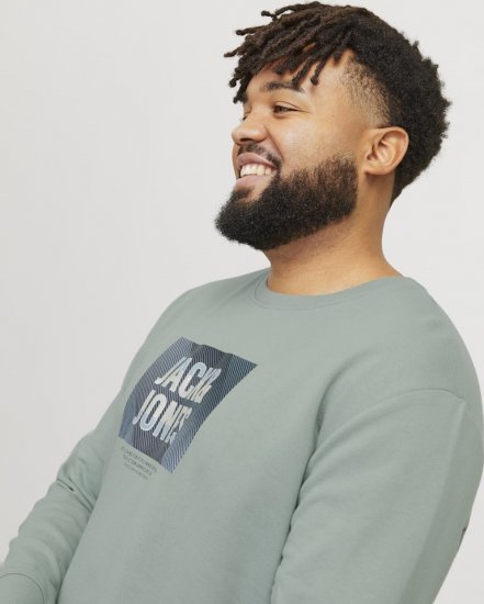 Jack & Jones HUDSON Sweatshirt Iceberg Green - Tröjor & hoodies - Stora hoodies & tröjor - 2XL-14XL