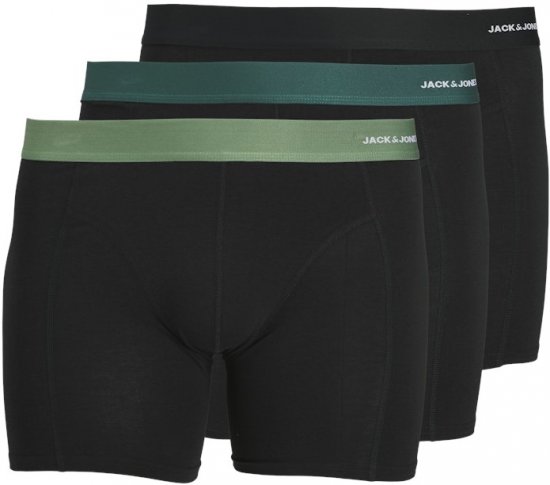 Jack & Jones Nick Bamboo Trunks 3-Pack Green/Black - Underkläder & badkläder - Stora underkläder för män