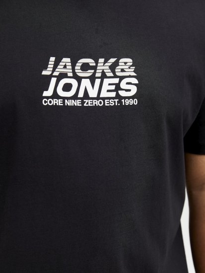 Jack & Jones Tarmac Branding Crew Neck T-Shirt Black - T-shirts - Stora T-shirts - 2XL-14XL