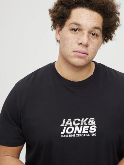Jack & Jones Tarmac Branding Crew Neck T-Shirt Black - T-shirts - Stora T-shirts - 2XL-14XL