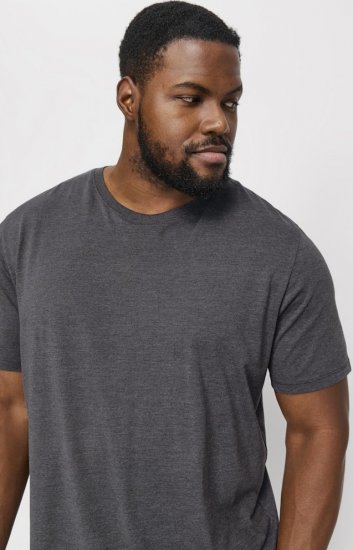 Jack & Jones ORGANIC T-Shirt Dark Grey Melange - T-shirts - Stora T-shirts - 2XL-14XL