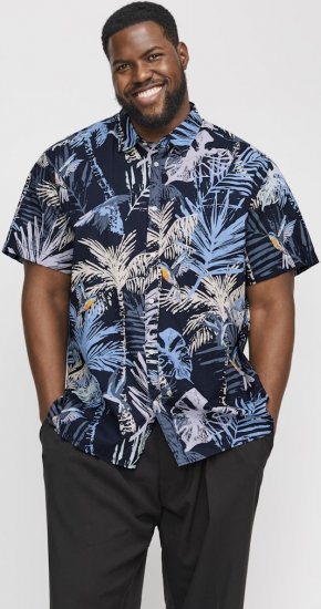Jack & Jones Hawaii AOP Shirt Blue - Skjortor - Stora skjortor - 2XL-8XL