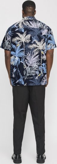 Jack & Jones Hawaii AOP Shirt Blue - Skjortor - Stora skjortor - 2XL-8XL