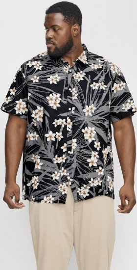 Jack & Jones Hawaii AOP Shirt Black - Skjortor - Stora skjortor - 2XL-8XL