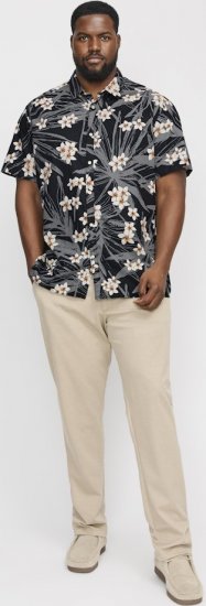 Jack & Jones Hawaii AOP Shirt Black - Skjortor - Stora skjortor - 2XL-8XL