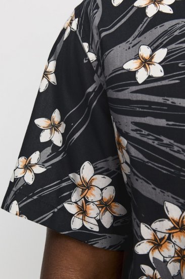 Jack & Jones Hawaii AOP Shirt Black - Skjortor - Stora skjortor - 2XL-8XL