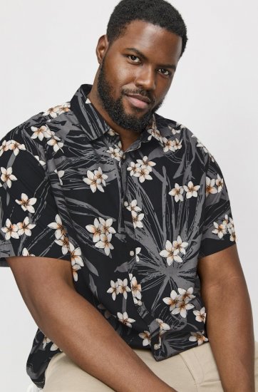 Jack & Jones Hawaii AOP Shirt Black - Skjortor - Stora skjortor - 2XL-8XL