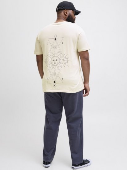 Jack & Jones Jackie Crew Neck T-Shirt Moonbeam - T-shirts - Stora T-shirts - 2XL-14XL