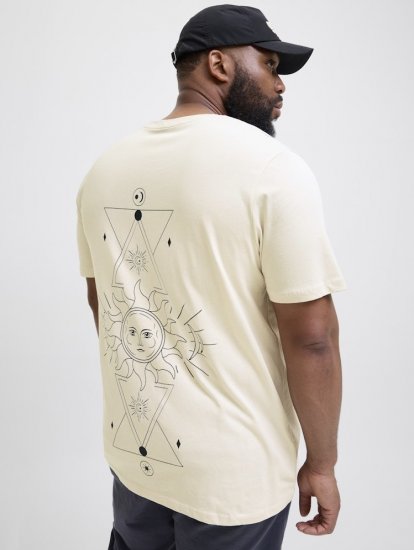 Jack & Jones Jackie Crew Neck T-Shirt Moonbeam - T-shirts - Stora T-shirts - 2XL-14XL