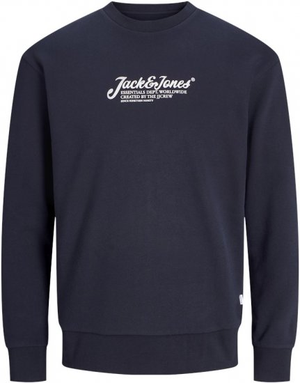 Jack & Jones Beau Crew Neck Sweatshirt Blue - Tröjor & hoodies - Stora hoodies & tröjor - 2XL-14XL