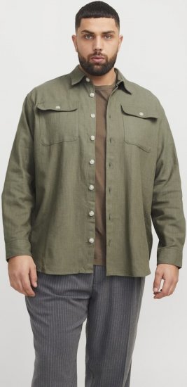Jack & Jones Raymond Spring Long Sleeve Overshirt Tea Leaf - Skjortor - Stora skjortor - 2XL-8XL