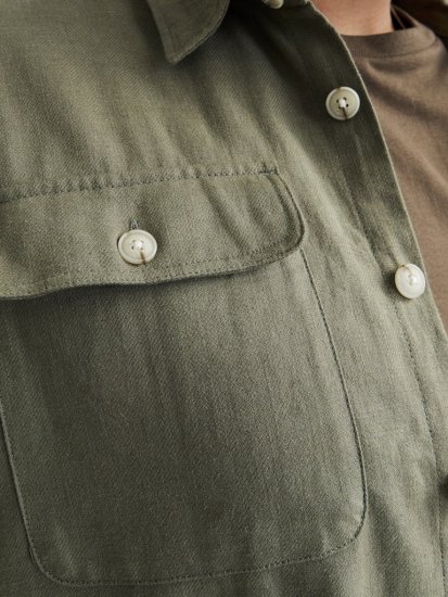 Jack & Jones Raymond Spring Long Sleeve Overshirt Tea Leaf - Skjortor - Stora skjortor - 2XL-8XL