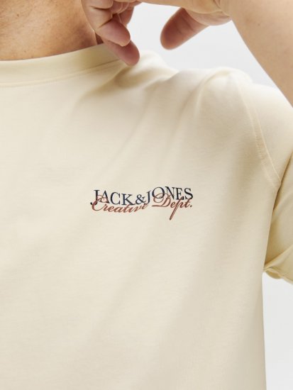 Jack & Jones Boston Photo Crew Neck T-Shirt Antique White - T-shirts - Stora T-shirts - 2XL-14XL