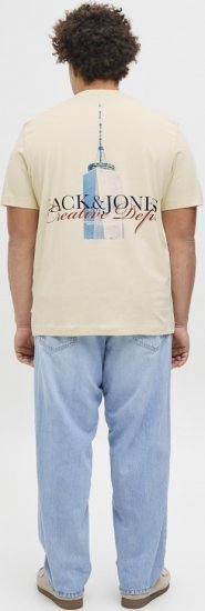 Jack & Jones Boston Photo Crew Neck T-Shirt Antique White - T-shirts - Stora T-shirts - 2XL-14XL