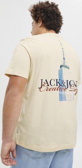 Jack & Jones Boston Photo Crew Neck T-Shirt Antique White - T-shirts - Stora T-shirts - 2XL-14XL