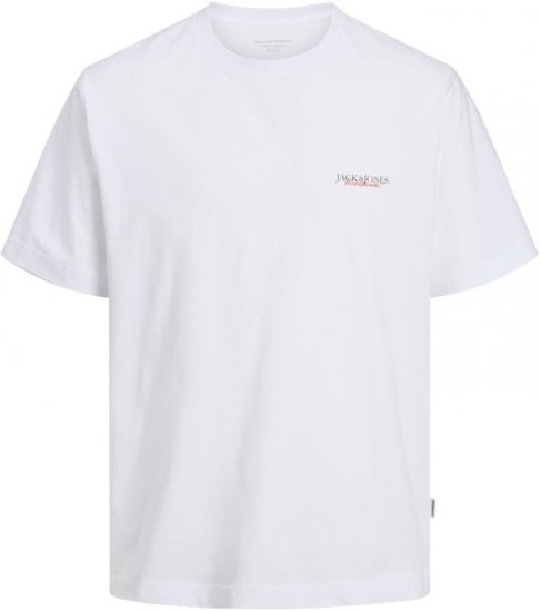 Jack & Jones Boston Photo Crew Neck T-Shirt Bright White - T-shirts - Stora T-shirts - 2XL-14XL