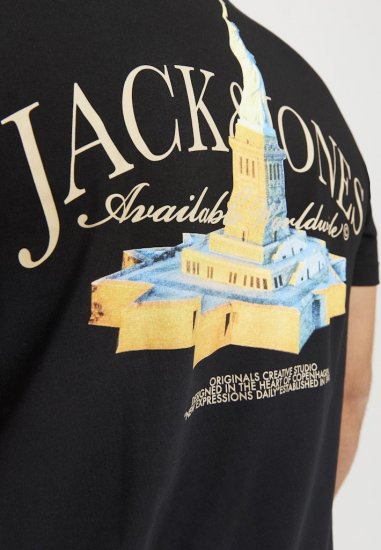 Jack & Jones Boston Photo Crew Neck T-Shirt Black - T-shirts - Stora T-shirts - 2XL-14XL