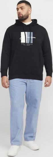 Jack & Jones Frederiksberg Box Script Hoodie Black - Tröjor & hoodies - Stora hoodies & tröjor - 2XL-14XL