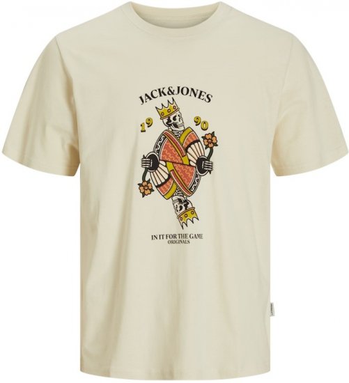 Jack & Jones Anatomy Skull Crew Neck T-Shirt Antique White - T-shirts - Stora T-shirts - 2XL-14XL