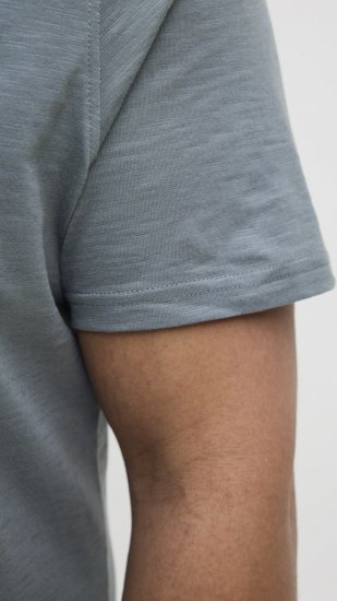 Jack & Jones Split Pocket Print T-Shirt Grey - T-shirts - Stora T-shirts - 2XL-14XL