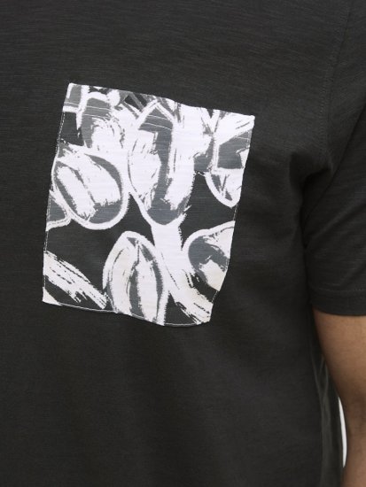 Jack & Jones Split Pocket Print T-Shirt Black - T-shirts - Stora T-shirts - 2XL-14XL