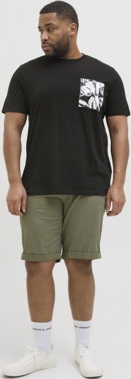 Jack & Jones Split Pocket Print T-Shirt Black - T-shirts - Stora T-shirts - 2XL-14XL