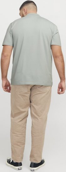 Jack & Jones Fusion Pique Zipper Polo Green/Blue - Pikétröjor - Stora pikétröjor - 2XL-8XL