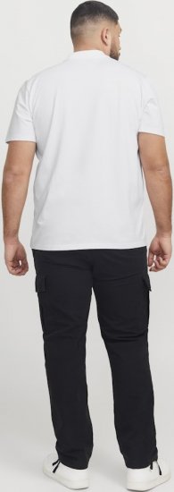 Jack & Jones Fusion Pique Zipper Polo Bright White - Pikétröjor - Stora pikétröjor - 2XL-8XL