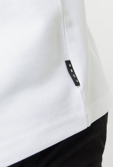 Jack & Jones Fusion Pique Zipper Polo Bright White - Pikétröjor - Stora pikétröjor - 2XL-8XL