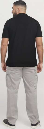 Jack & Jones Fusion Pique Zipper Polo Black - Pikétröjor - Stora pikétröjor - 2XL-8XL