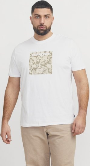 Jack & Jones Tarmac Camo Crew Neck T-Shirt Bright White - T-shirts - Stora T-shirts - 2XL-14XL