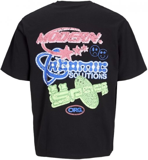 Jack & Jones Compact Crew Neck T-Shirt Black - T-shirts - Stora T-shirts - 2XL-14XL