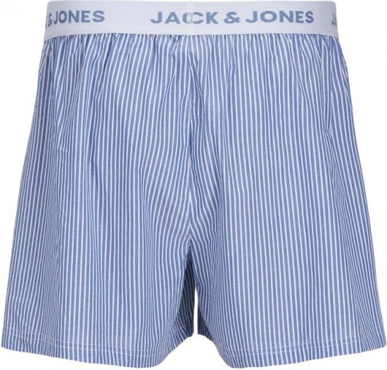 Jack & Jones TOKYO Woven Coronet Blue - Blue Stripes Boxers 3-Pack Black - Underkläder & badkläder - Stora underkläder för män