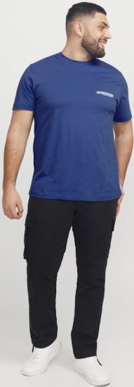 Jack & Jones Union Front & Back Print Crew Neck T-Shirt Beaucoup Blue - T-shirts - Stora T-shirts - 2XL-14XL