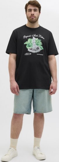 Jack & Jones Hydra Crew Neck T-Shirt Black - T-shirts - Stora T-shirts - 2XL-14XL