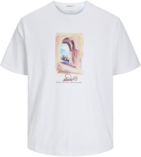 Jack & Jones Hydra Crew Neck T-Shirt Bright White - T-shirts - Stora T-shirts - 2XL-14XL