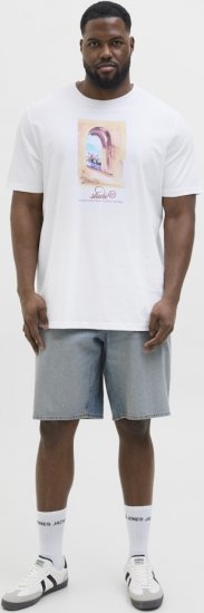 Jack & Jones Hydra Crew Neck T-Shirt Bright White - T-shirts - Stora T-shirts - 2XL-14XL