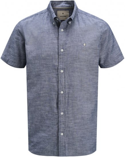 Jack & Jones Summer Shield Short Sleeve Shirt Faded Denim - Skjortor - Stora skjortor - 2XL-8XL