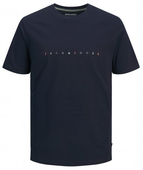 Jack & Jones JJFONT T-Shirt Navy - T-shirts - Stora T-shirts - 2XL-14XL