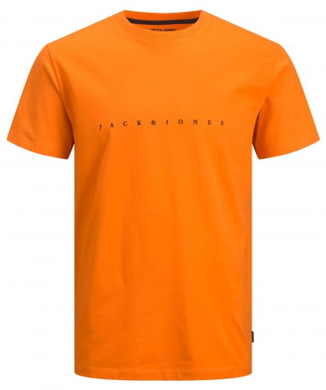 Jack & Jones JJFONT T-Shirt Orange - T-shirts - Stora T-shirts - 2XL-14XL