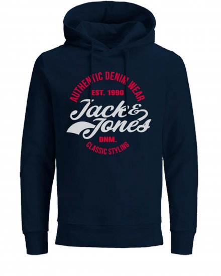 Jack & Jones JJBRAT SWEAT Hoodie Navy - Tröjor & hoodies - Stora hoodies & tröjor - 2XL-14XL
