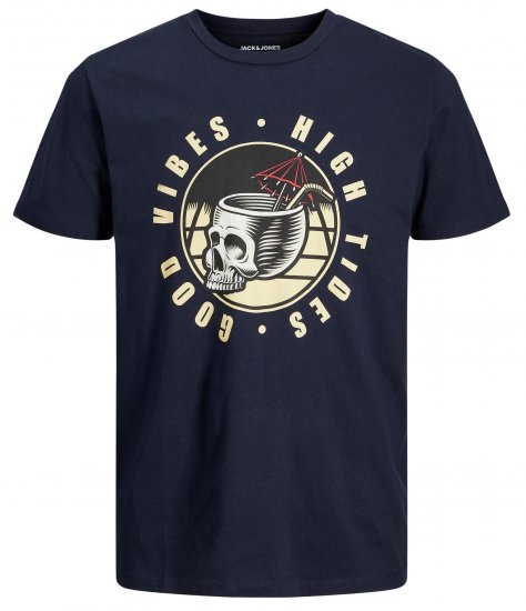 Jack & Jones JJEUSTACE T-Shirt Navy - T-shirts - Stora T-shirts - 2XL-8XL