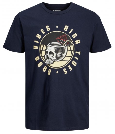 Jack & Jones JJEUSTACE T-Shirt Navy - T-shirts - Stora T-shirts - 2XL-14XL
