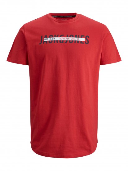 Jack & Jones JJTEO T-Shirt Red - T-shirts - Stora T-shirts - 2XL-14XL