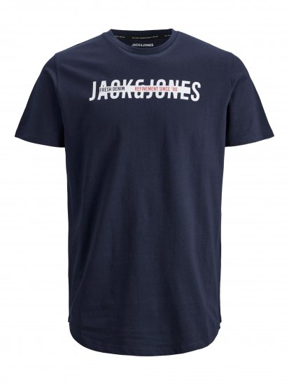Jack & Jones JJTEO T-Shirt Navy - T-shirts - Stora T-shirts - 2XL-14XL