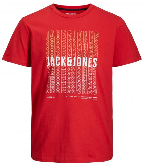 Jack & Jones JJCYBER T-Shirt Red - T-shirts - Stora T-shirts - 2XL-8XL
