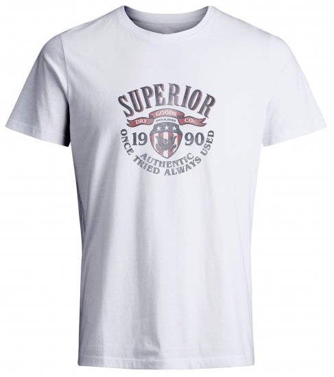 Jack & Jones JPRBLU Vintage T-shirt White - T-shirts - Stora T-shirts - 2XL-14XL